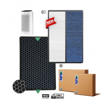 Samsung AX60R5080WD / Hava Temizleyici Filtre Faf Marka Uyumlu Ürün Double Hepa Karbon Birleşik Filtre Mavi Beyaz Allergy