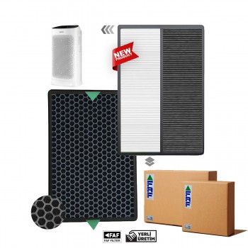 Samsung AX60R5080WD Hava Temizleyici Filtre Faf Marka Uyumlu Ürün Double Hepa + Karbon Birleşik Filtre Siyah Beyaz Smoky