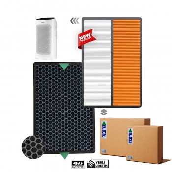 Samsung AX60R5080WD Hava Temizleyici Filtre Faf Marka Uyumlu Ürün Double TrueHepa + Karbon Birleşik Filtre Turuncu Beyaz 
