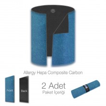 Vestel WHT-402 Hava Temizleyici Filtre Üstü Uyumlu Sargı  Composite Hepa Karbon  2 li Paket Allergy Mavi Siyah