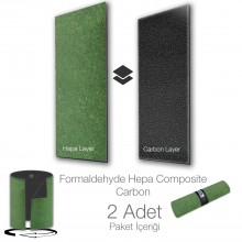 Xiaomi Mi Air Purifier PRO H Hava Temizleyici Filtre Üstü Uyumlu Sargı  Composite Hepa Karbon  2 li Paket Formaldehit Yeşil Siyah