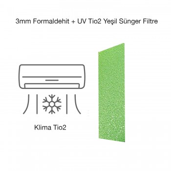 33x33cm 3mm  2 Adet  Formaldehit UV-Tio2 Yeşil Sünger Filtre  Hava Temizleme Cihazları / Klimalar İçin UV- Formaldehit Koku Giderici 