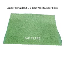 15x15cm 3mm  2 Adet  Formaldehit UV-Tio2 Yeşil Sünger Filtre  Hava Temizleme Cihazları / Klimalar İçin UV- Formaldehit Koku Giderici 