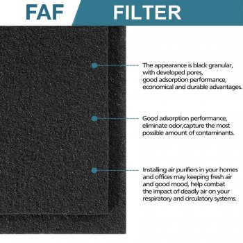 FAF FILTER / 2 Adet 10 mm Hava Temizleyici / Davlumbaz /Klima İçin Koku Giderici Real Aktif Karbon Keçe FAF335987980