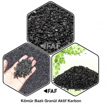 Coul Based Kömür Bazlı Granül Aktif Karbon  sıvılar ve akvaryum için 8x30 Mesh 25 Kg. Çuval