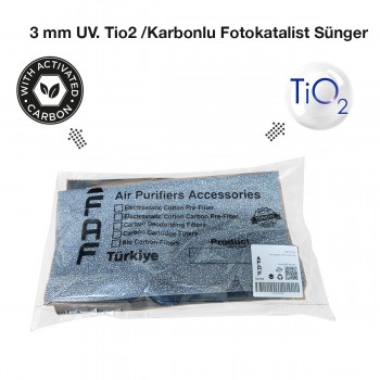 25*100cm. 3mm. UV. Tio2 /Karbonlu Fotokatalist Sünger  Ultraviole, Ozon, Hava Temizleyici, ve Klimalar İçin 