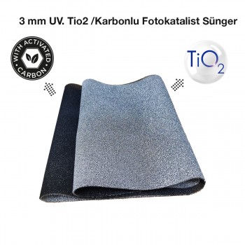 25*100cm. 3mm. UV. Tio2 /Karbonlu Fotokatalist Sünger  Ultraviole, Ozon, Hava Temizleyici, ve Klimalar İçin 