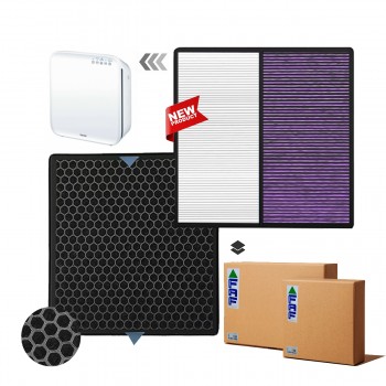Beurer LR300  LR310 Hava Temizleyici Hepa karbon Filtre Faf Marka Uyumlu Ürün Hepa + Karbon Birleşik Filtre   Mor Antibacterial