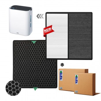 Beurer LR200/LR210 Hava Temizleyici Filtre Faf Marka Uyumlu Ürün Hepa + Karbon Birleşik Filtre   Siyah Smoky