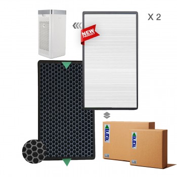 2 Adet Set Dijitsu HT100 Filtre Faf Marka Uyumlu Ürün  Hepa + Karbon Birleşik Filtre   Beyaz