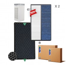 2 Adet Set Dijitsu HT100 Filtre Faf Marka Çift Katmanlı Hepa + Karbon Birleşik Filtre Mavi Allergy Filtre