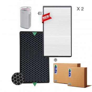2 Adet Set Dijitsu HT200 Yedek Filtre  Faf Marka Uyumlu Ürün  Hepa + Karbon Birleşik Filtre   Beyaz