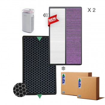 2 Adet Set Dijitsu HT200 Filtre Faf Marka Çift Katmanlı Hepa + Karbon Birleşik Filtre Mor Antibakteriyel Filtre