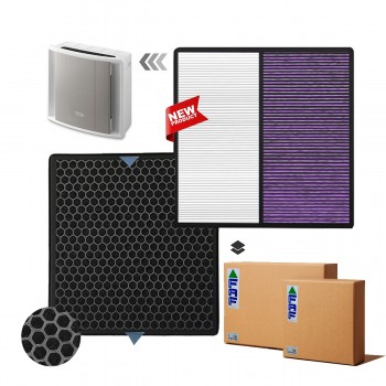 Delonghi AC100 Filtre Faf Marka Çift Katmanlı Hepa + Karbon Birleşik Filtre Mor Antibakteriyel Filtre