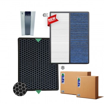 Nikken Air Wellness Power5 KSAP1000 - NKAP100 - 1389 Hava Temizleyici Filtre Faf Marka Uyumlu Ürün Hepa + Karbon Birleşik Filtre   Mavi Allergy