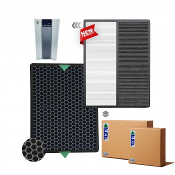 Nikken Air Wellness Power5 KSAP1000 - NKAP100 - 1389 Hava Temizleyici Filtre Faf Marka Uyumlu Ürün Hepa + Karbon Birleşik Filtre   Siyah Smoky