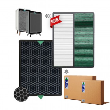 Bissell 3001N Air220- A320 Filtre Faf Marka Uyumlu Ürün Çift Katmanlı Hepa + Karbon Birleşik Filtre Yeşil -Beyaz Formaldehid Filtre