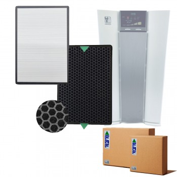 Nikken Air Wellness Power5 Filtre Model KSAP1000 Filtresi - NKAP100 - 389 Hava Temizleyici Filtre Uyumlu Ürün Hepa + Karbon Birleşik Filtre   Beyaz Natural