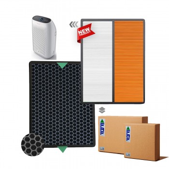 Philips 1000i Serisi Filtre AC1215 /10 Filtre, Hava Temizleyici Uyumlu FY1410 FY1413 Filtre Hepa + Karbon Natural Turuncu Allergy