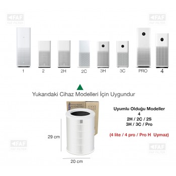 Xiaomi Smart Air Purifier Filtre 4 Model: AC-M16-SC Uyumlu Özel Seri High Efficiency Beyaz FAF / Natural Pure Hepa 14 Filtresi