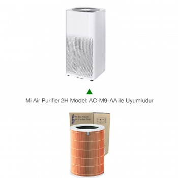 Xiaomi Mi Air Purifier Filtre 2H- 2C- 2S -3H-3C Filtresi 360 True Cam Hepa Yeni Formullü Ø200*H290MM ÖLÇÜ (Turuncu Allergy)