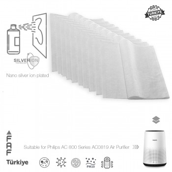 10 Adet Philips AC0819 Hava Temizleyici  FY0194- FY0293 Filtre Üstüne Uyumlu İlave Elektrostatik Toz Tutucu Koruyucu  Ön Filtre