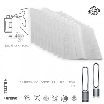 10 Adet Dyson TP01 Hava Temizleyici  Filtre Üstüne Uyumlu İlave Elektrostatik Toz Tutucu Koruyucu  Ön Filtre
