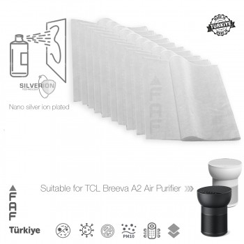 10 Adet TCL Breeva A2 WI-FI Hava Temizleyici  Filtre Üstüne Uyumlu İlave Elekrostatik Toz Tutucu Koruyucu  Ön Filtre