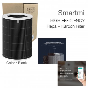 Smartmi  Air Purifier Filtre Siyah Hepa + Full Karbon High Efficiency Rfid  li FİLTRE