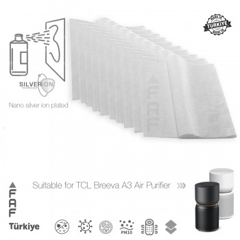 10 Adet TCL Breeva A3 Hava Temizleyici  Filtre Üstüne Uyumlu İlave Elekrostatik Toz Tutucu Koruyucu  Ön Filtre