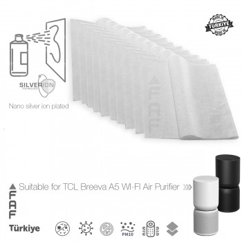 10 Adet TCL Breeva A5 Wi-Fi Hava Temizleyici  Filtre Üstüne Uyumlu İlave Elekrostatik Toz Tutucu Koruyucu  Ön Filtre