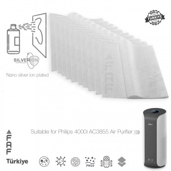 10 Adet Philips AC3855 Hava Temizleyici FY4440/30 Filtre Üstüne Uyumlu İlave Elektrostatik Toz Tutucu Koruyucu  Ön Filtre
