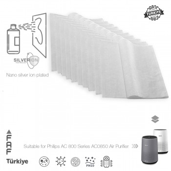 10 Adet Philips AC0850 Hava Temizleyici FY0194/30- FY0293/30 Filtre Üstüne Uyumlu İlave Elektrostatik Toz Tutucu Koruyucu Ön Filtre Philips 800 Serisi