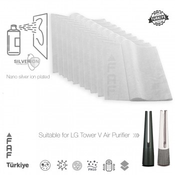 10 Adet LG Tower V Kule Hava Temizleyici  Filtre Üstüne Uyumlu İlave Elektrostatik Toz Tutucu Koruyucu  Ön Filtre