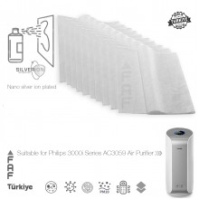 10 Adet Philips AC3059 Hava Temizleyici FY3430/30 Filtre Üstüne Uyumlu İlave Elektrostatik Toz Tutucu Koruyucu  Ön Filtre