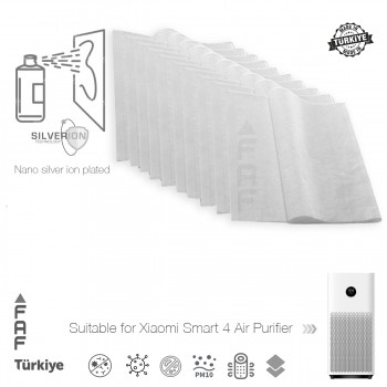 10 Adet Xiaomi Smart Air Purifier 4 Filtre Üstüne Uyumlu Gümüş İyonlu Elektrostatik Toz Tutucu Ön Filtre  Koruyucu
