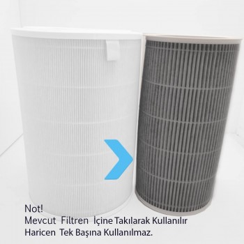 Xiaomi Mi  2H/2C/3H/3C/PRO /4/ Hepa Filtresi içine Uyumlu Formaldehit Koku Giderme Kartuş  Gri