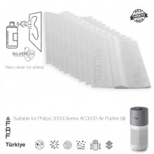 10 Adet Philips AC3033 Hava Temizleyici  FY3430/30 Filtre Üstüne Uyumlu İlave Elektrostatik Toz Tutucu Koruyucu  Ön Filtre