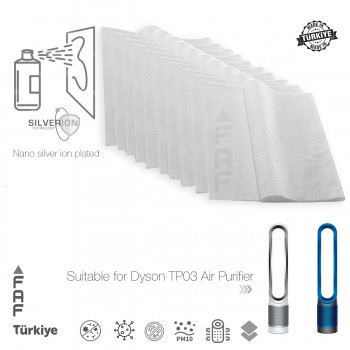 10 Adet Dyson TP03 Hava Temizleyici  Filtre Üstüne Uyumlu İlave Elektrostatik Toz Tutucu Koruyucu  Ön Filtre