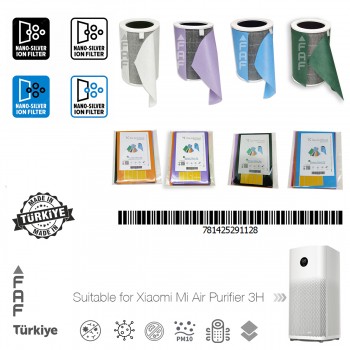 10 Adet Xiaomi Air Purifier 3H - 3C Filtre Üstüne Uyumlu Ekstra Nano Gümüş İyonlu Karışık Renkli Toz Tutucu Ön Filtre  Koruyucu