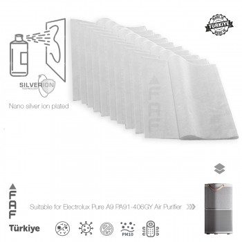 10 Adet Electrolux Pure A9 PA91-406GY Hava Temizleyici  Filtre Üstüne Uyumlu İlave Elektrostatik Toz Tutucu Koruyucu  Ön Filtre