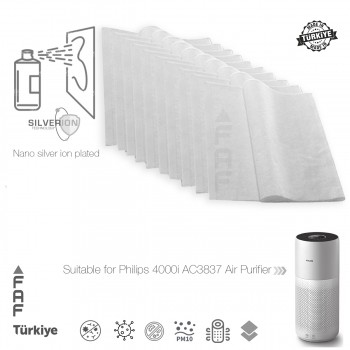 10 Adet Philips AC3837 Hava Temizleyici  FY4440/30 Filtre Üstüne Uyumlu İlave Elektrostatik Toz Tutucu Koruyucu  Ön Filtre