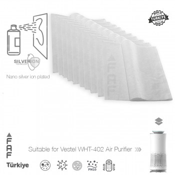 10 Adet Vestel WHT-402 Hava Temizleyici  Filtre Üstüne Uyumlu İlave Elekrostatik Toz Tutucu Koruyucu  Ön Filtre