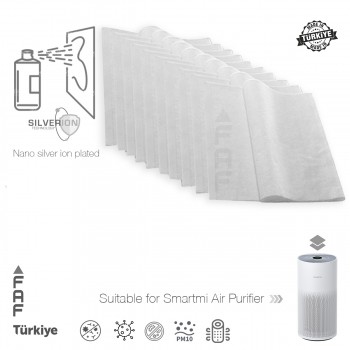 10 Adet Smartmi Air Purifier Uyumlu Gümüş İyonlu Elektrostatik Toz Tutucu Ön Filtre  Ön Filtre