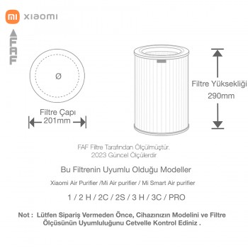 Xiaomi Mi Air Purifier Gri Hepa  EKO Filtre  Rfid Etiketli 4 / 2H / 3H / 3C / 3H / 2S / PRO  Uyumlu 