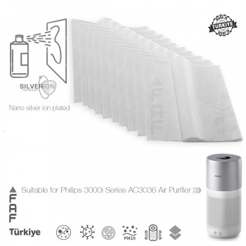 10 Adet Philips AC3036 Hava Temizleyici  FY3430/30 Filtre Üstüne Uyumlu İlave Elektrostatik Toz Tutucu Koruyucu  Ön Filtre