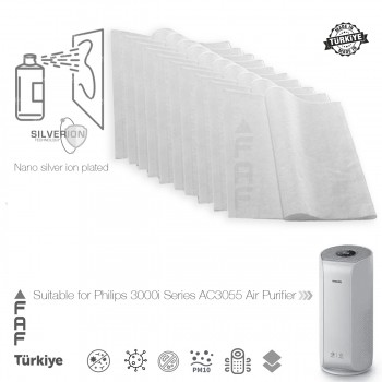 10 Adet Philips AC3055 Hava Temizleyici  FY3430/30 Filtre Üstüne Uyumlu İlave Elektrostatik Toz Tutucu Koruyucu  Ön Filtre