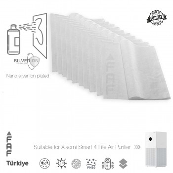 10 Adet Blueair Blue 411 / 411+ Hepa Filtreli Akıllı Hava Temizleyici Filtre Üstüne Nano Gümüş İyonlu Elekrostatik Toz Tutucu Beyaz Ön Filtre  Koruyucu