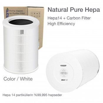Xiaomi Smart Air Purifier Filtre 4 Model: AC-M16-SC Uyumlu Özel Seri High Efficiency Beyaz FAF / Natural Pure Hepa 14 Filtresi