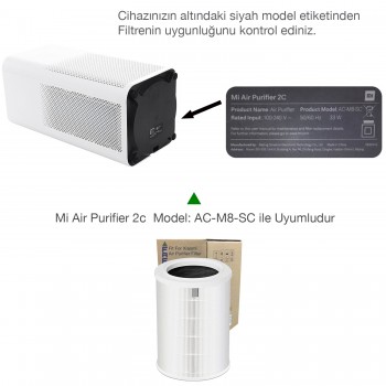 Xiaomi Smart Air Purifier Filtre 4 Model: AC-M16-SC Uyumlu Özel Seri High Efficiency Beyaz FAF / Natural Pure Hepa 14 Filtresi
